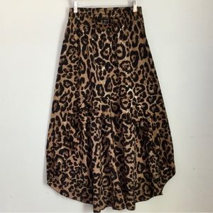 Leopard print skirt by SHEIN small US sz 4 ruffles on bottom